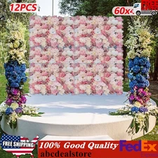 Flower Wall Panel Artificial Flower Wall Backdrop Flower Decoration 12 Pcs
