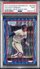 2012 BOWMAN PROSPECTS CHROME-BLUE WAVE REFRACTOR #BCP88 ANTHONY RENDON PSA 9