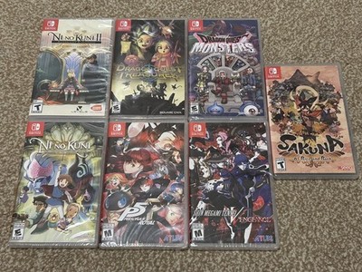 Nintendo Switch 7 Spiele RPG Lot US Region Free mit Dragon Quest Rare Region Free