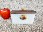 Antique McKee Tipp City Milk Glass Drip Bowl Jar  & Metal Lid
