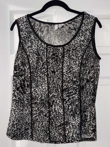 Women’s Y2K 90s Going Out Festival Leopard Cheetah Lace Corset Tank Top XL