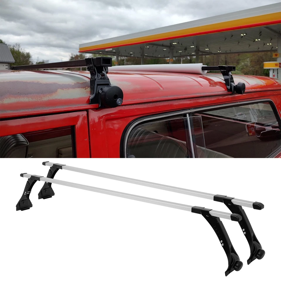 Portaequipajes de carga barra transversal portaequipajes de techo 4 piezas para Ford E-350 E-250 E-150 Foto 2 de 4