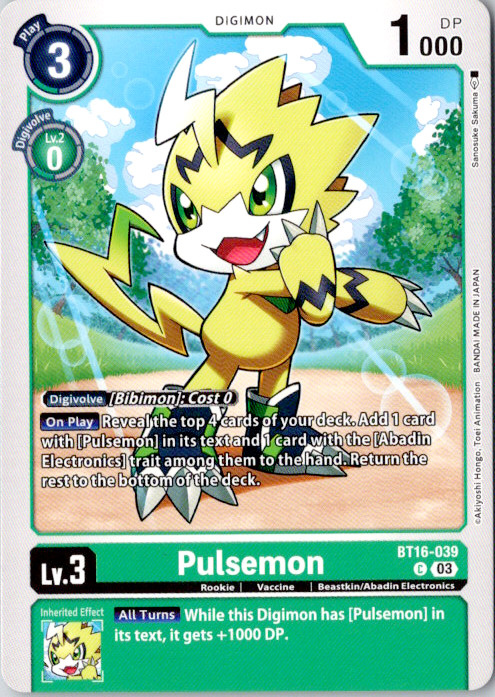 Pulsemon Common Beginning Observer BT16-039 C NM