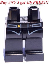    NEW Lego Legs BLACK w/ POCKETS  Gold Button Pants MINIFIGURE MINIFIG BOY GIRL
