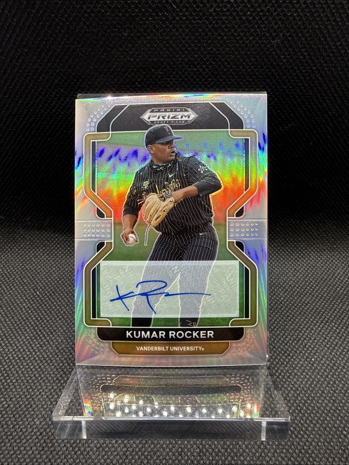 Kumar Rocker SILVER AUTO PRIZM - 2022 Panini Prizm Draft Picks Baseball