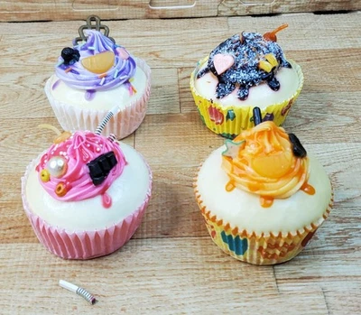 Foam Fake Cupcakes Set of 4 Pretend Play Display Realistic - Image 1 of 3
