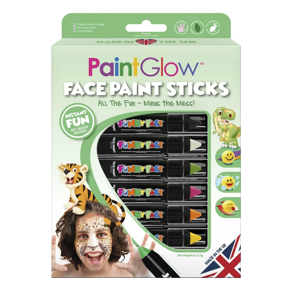 Paint Glow Childrens Face Paint Stick Sets Make Up Kit for Boys, Girls & Kids - Image 3 of 4