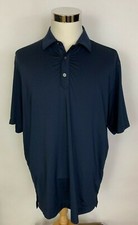 FootJoy FJ Men's Dark Blue Striped Short Sleeve Golf Polo Shirt Size L Large