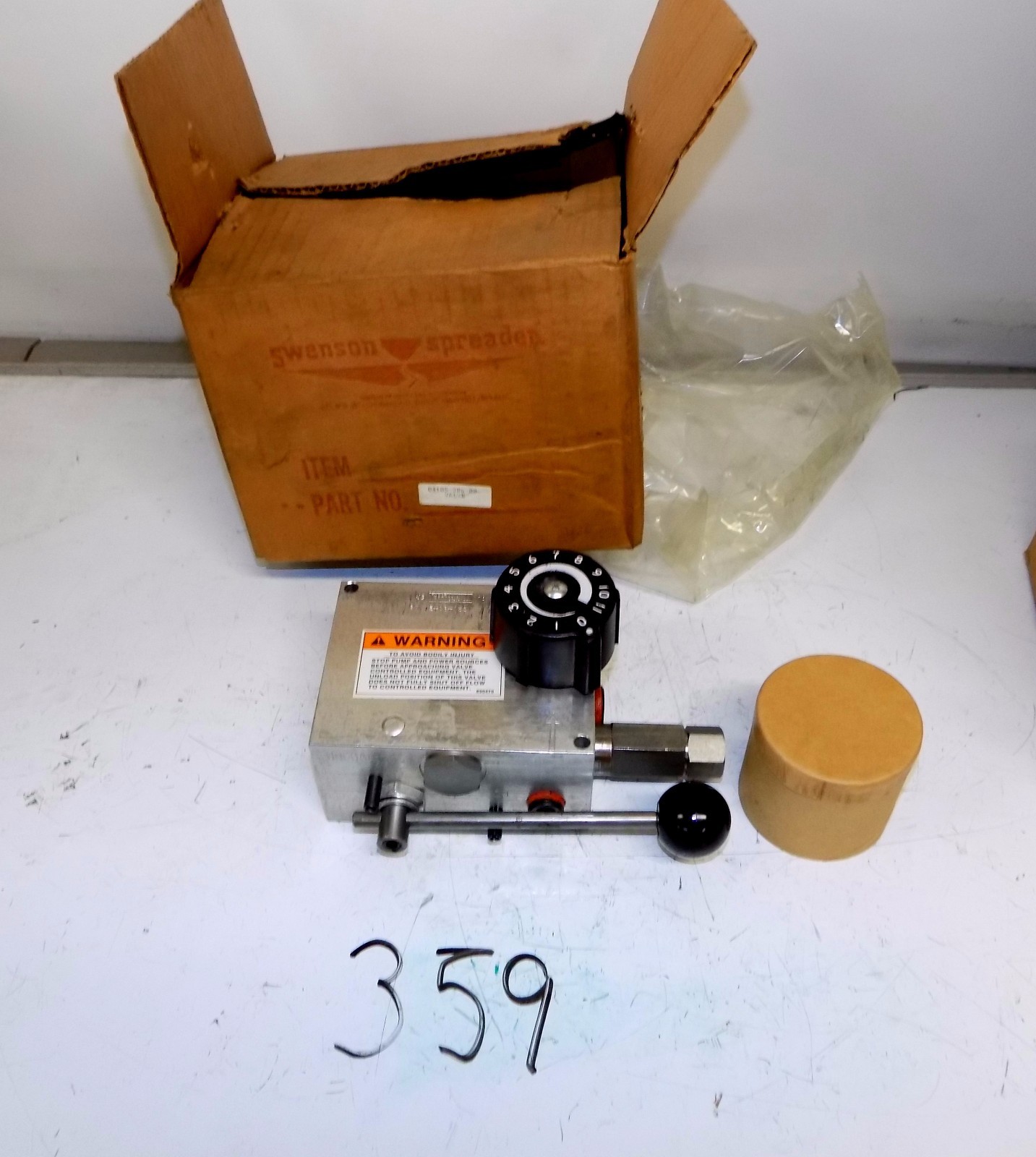NOS Swenson Spreader Salt Spreader Single Flow Control Valve 04105306