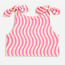 J Crew Tie Shoulder Bikini Top Girls Size 4-5 Pink