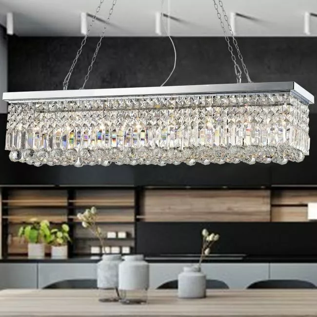 Kitchen island rectangular lighting outlet