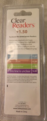 Clear Readers Reading Glasses Value 3 Pack, Power +1.50, Clear Frame Color 