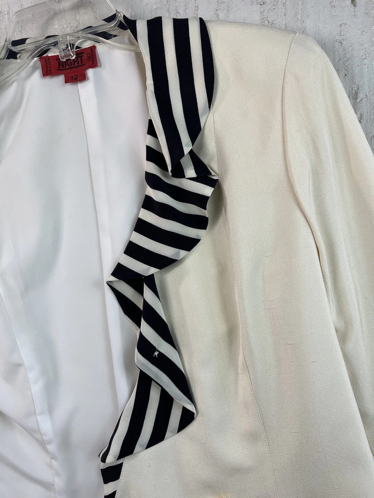 Tuta donna vintage Valentino notte avorio gonna 12 doppiopetto bottoni oro