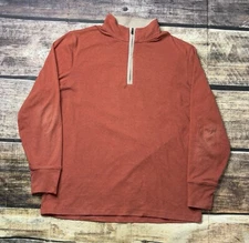 The Normal Brand Sweater Men's Large 1/4 Zip Pullover Orange Stretch
