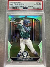 Martin Gonzalez 2023 Bowman Lunar Glow Mariners PSA 10 GEM MINT🔥HOT🔥INVEST🔥📈