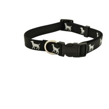Reflective Hound Series 1" Collars for Dogs Black 16-26"
