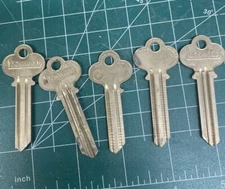 5 Lockwood R Key Blanks NYC  Locksmith Ilco USA Brass 6 Pin Long Sectional