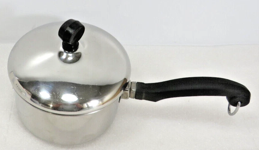 Faberware 1qt Sauce Pan Cooking Pot/Lid Aluminum Clad Stainless Steel Bronx USA
