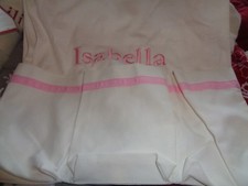 Pottery Barn Kids Harper white pink changing table runner mono Isabella w mark