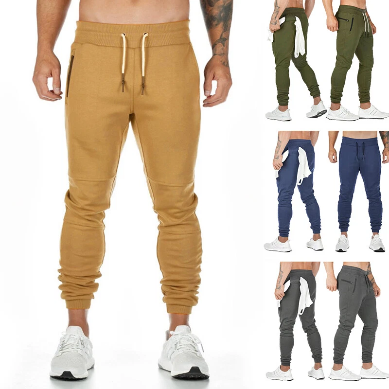 Men's Slim Fit Casual Cotton Fleece Joggers Sweatpants With Pockets