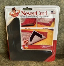 4 Piece Never Curl Rug Gripper Corners No Slip Indoor Outdoor NEVERCURL New