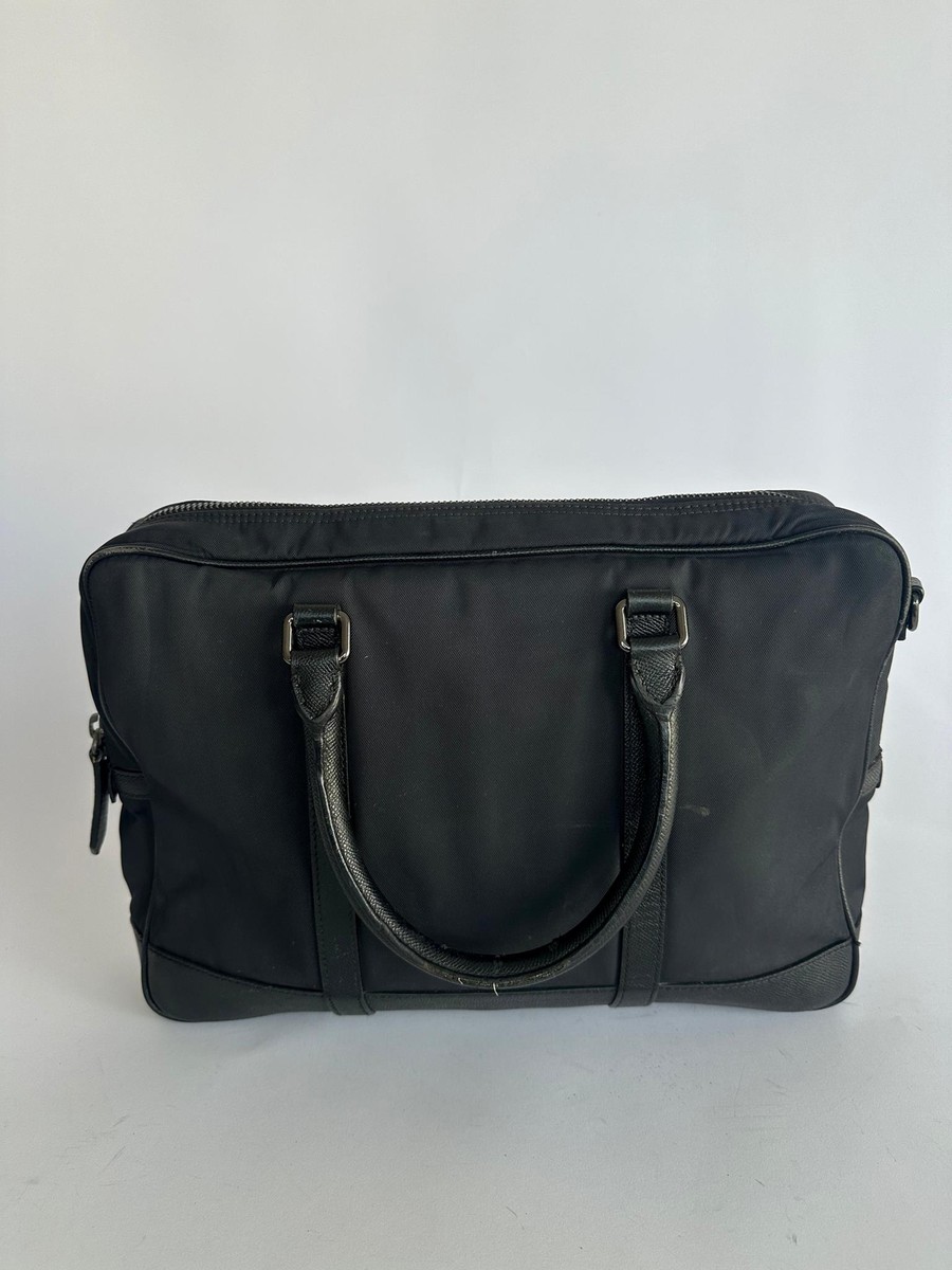 Burberry Black Nylon and Leather Newburg Laptop Briefcase | eBay