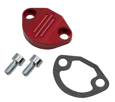 EMPI 18-1093 Red Billet Fuel Pump Block-Off w/Hardware VW Beetle Bug Bus Ghia