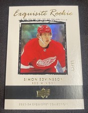 Simon Edvinsson 2023-24 Black Diamond Exquisite Rookie /99 #RR-SE Red Wings