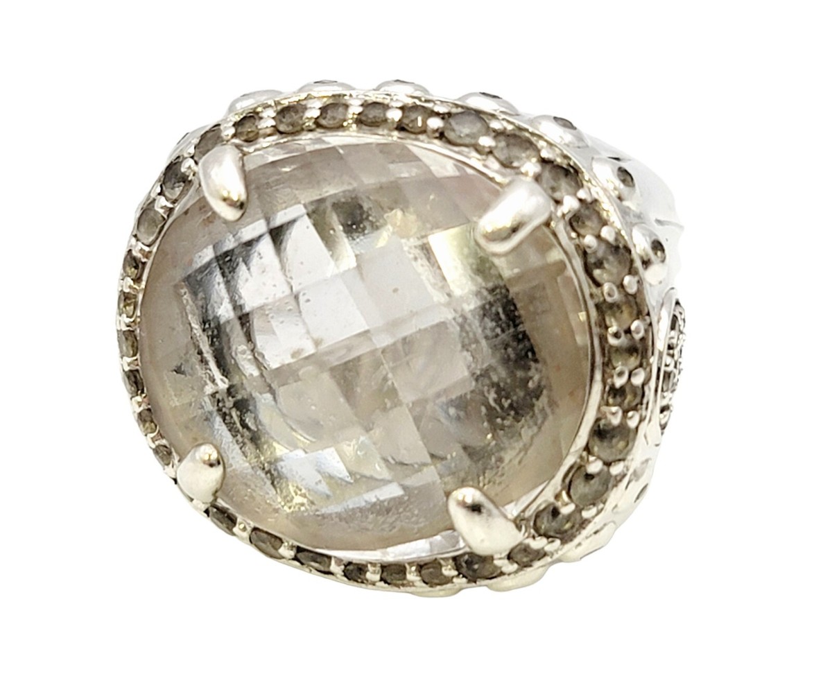 John Hardy Ring Bamboo Batu Clear Checkerboard Topaz 925 John Hardy Ring Bamboo Batu Clear Checkerboard Topaz 925