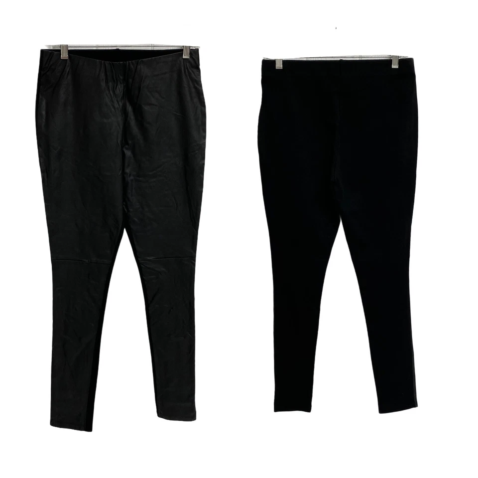 H&M women's Black Leggings Front Faux Leather Pants size M - Image 2 of 4