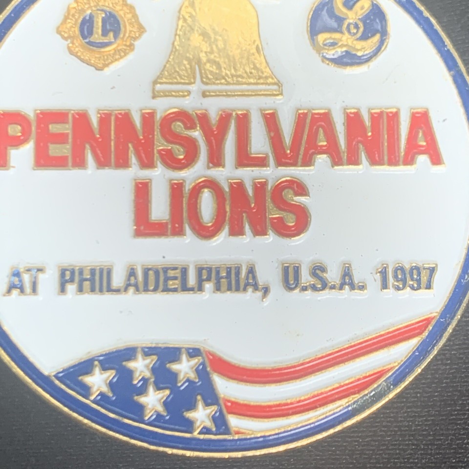 Vintage Pennsylvania Lions Club At Philadelphia USA Convention Pin 1997