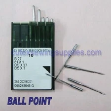 10 Groz Beckert DCX27 B-27 Ball-Point Industrial Overlock Serger Needles