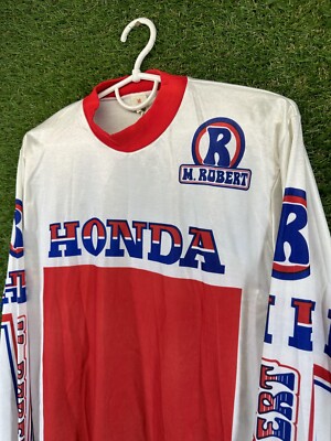 HONDA M ROBERT VINTAGE 80'S RACING MOTOCROSS SHIRT JERSEY ORIGINAL