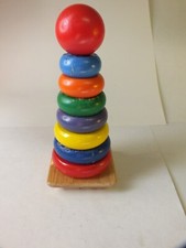 Melissa and Doug Rainbow Stacker Wooden Ring Educational Toy Stacking Ring