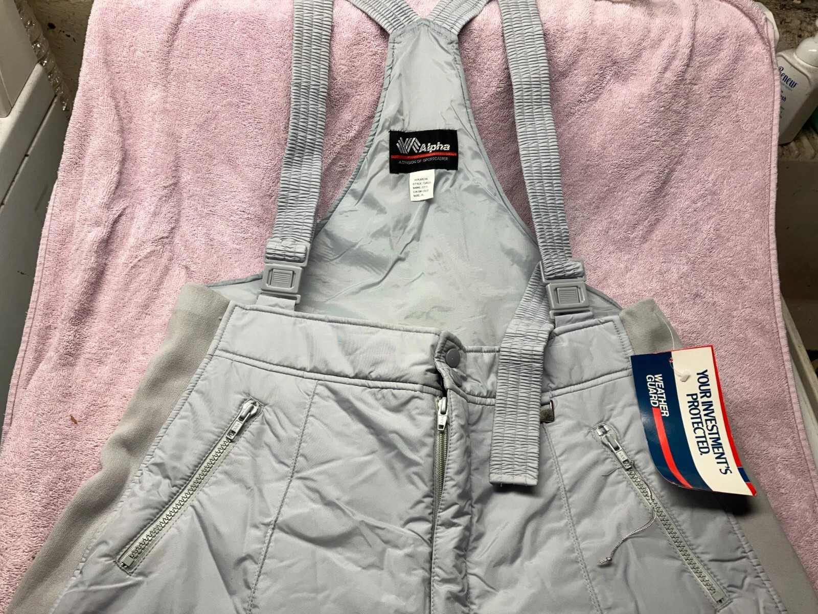 Alpha Sportscaster Womens XL Silver Snowmobile Bibs Overalls
