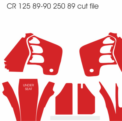 Motocross MX vector template CR 125 89-90 250 89 cut file