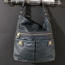 Marc By Marc Jacobs Turn Lock Blue Green Teal Leather Handbag