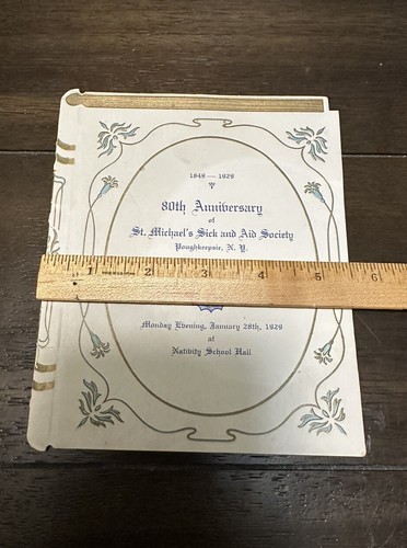 80th Anniversary Invitation 1929 St. Michael’s Sick Aid Society Poughkeepsie NY - Picture 8 of 9
