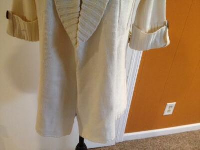 A'Gaci Small Beige Long Open Mesh Cardigan with