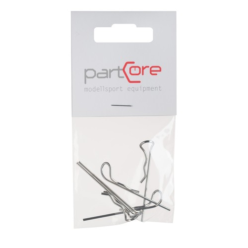 Body Clips Clips 48mm Silver for RC Car 1:10 4pcs partCore 310029 - Picture 2 of 2