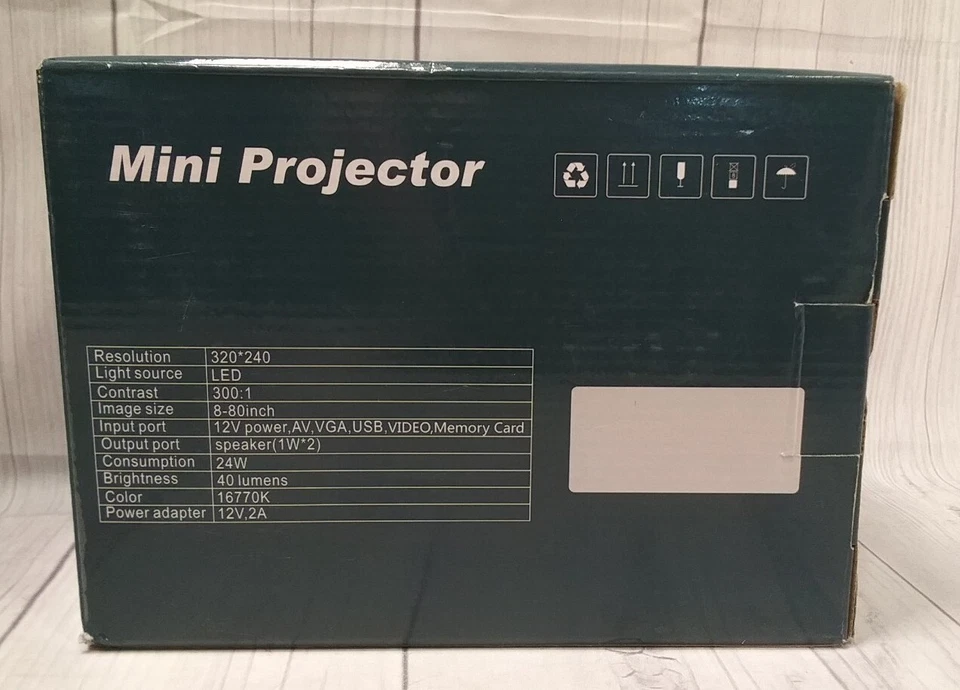 Alta Mini LED Projector Theater, MP3, Video Games Resolution 320*240 Size 8"-80" - Image 2 of 4