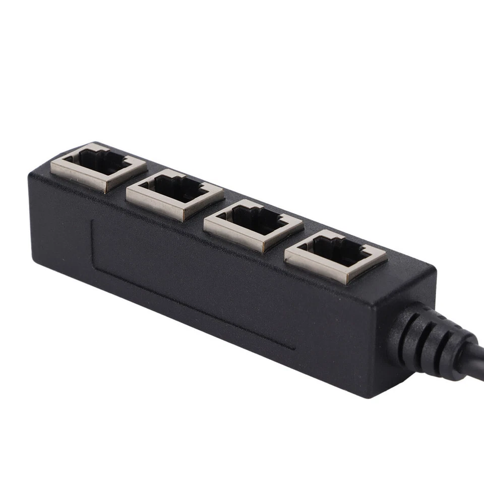 RJ45 Splitter Adapter 1 to 4 Ways Port LAN Ethernet Network Cable Connector Plug - Image 4 of 4