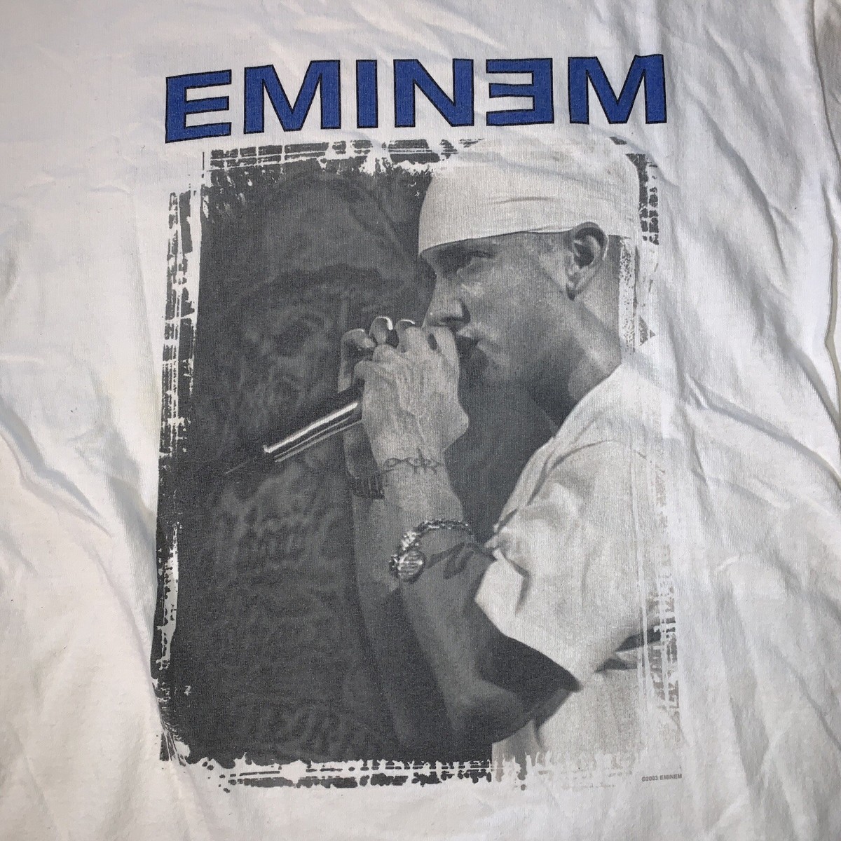 Vintage Eminem E Slim Shady Detroit 2003 White Graphic