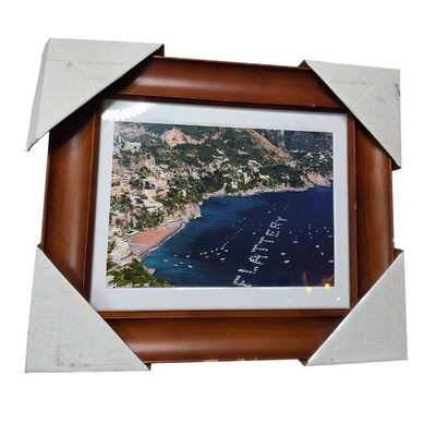 Positano Italy Aerial Coastline Framed Art Print Wood Frame 12x14 Wall Decor L1