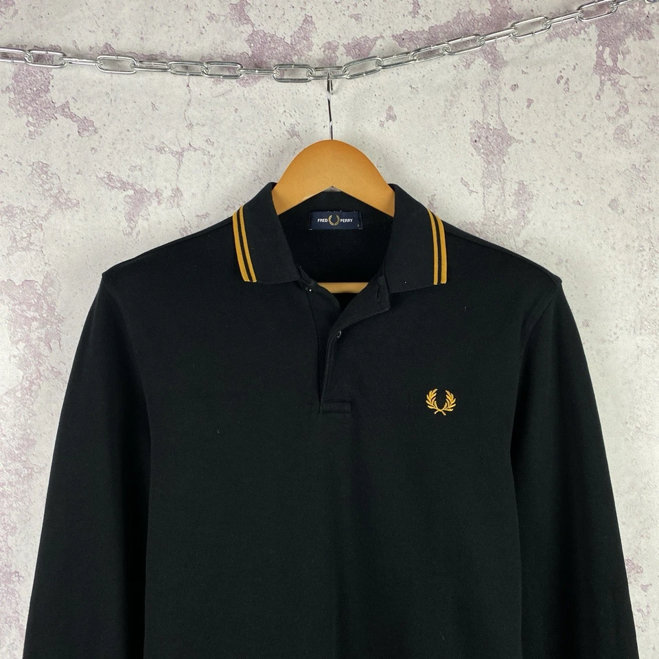 Camisa de Rugby Fred Perry De Colección Para Hombre Camiseta de Lujo Clásica Manga Larga Y2K Talla S Foto 2 de 4