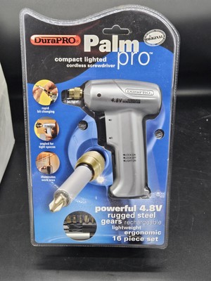 DuraPRO Palm Pro 4.8V Compact Lighted Cordless Screwdriver Drill 16 Piece NEW