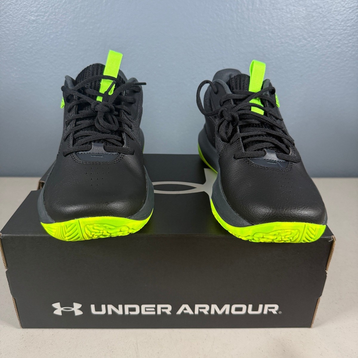 Under Armour UA Lockdown 7 Mens 12 Basketball Shoes Black Lime