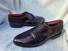Allen Edmonds Sanford Men Leather Shoes Burgundy 5237 Cap Toe Derby Size 9.5 D