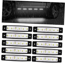 10x 6 LED Clearence Truck Bus Trailer Side Marker Indicators Light Tail White