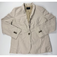 J.Crew Beige Parke One Button Blazer Re-Imagined Linen Women's 10